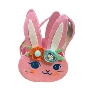 Felt Bunny Basket Easter Flowers Girl Face Pink Spritz Pastel Boho Target